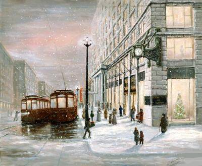 [CHICAGO+-+BUSINESS+-+MARSHALL+FIELD+-+STREETCARS+-+EVENING+-+CHRISTMAS+-+SENTIMENTAL+PAINTING+UNKNOWN+ARTIST.jpg]