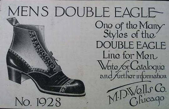 [POSTCARD+-+CHICAGO+-+WELLS+SHOE+COMPANY+-+MEN'S+DOUBLE+EAGLE+-+BLUISH+B+AND+W+-+EARLY.jpg]
