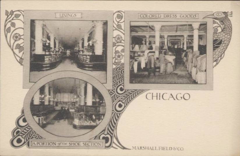 [POSTCARD+-+CHICAGO+-+MARSHALL+FIELD+-+3+IMAGES+-+LININGS,+SHOES,+COLORED+DRESSES+-+SEPIA+-+1906.jpg]