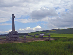 stone memorial atop Flodden Field