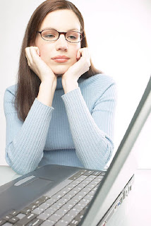 Woman reviewing credit reports