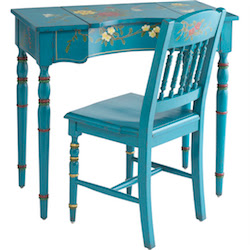 turquoise desk and chair set