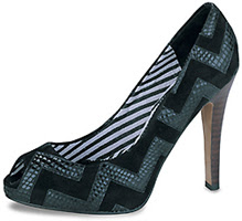 L.A.M.B. Lakeview snake and suede pumps