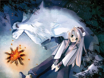 anime wolf child. anime wolves with wings. anime