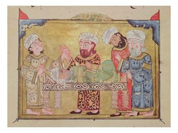 Médecine orientale 176048~The-Doctor-s-Visit-to-His-Patient-Scene-from-The-Maqamat-by-Al-Hariri-Posters