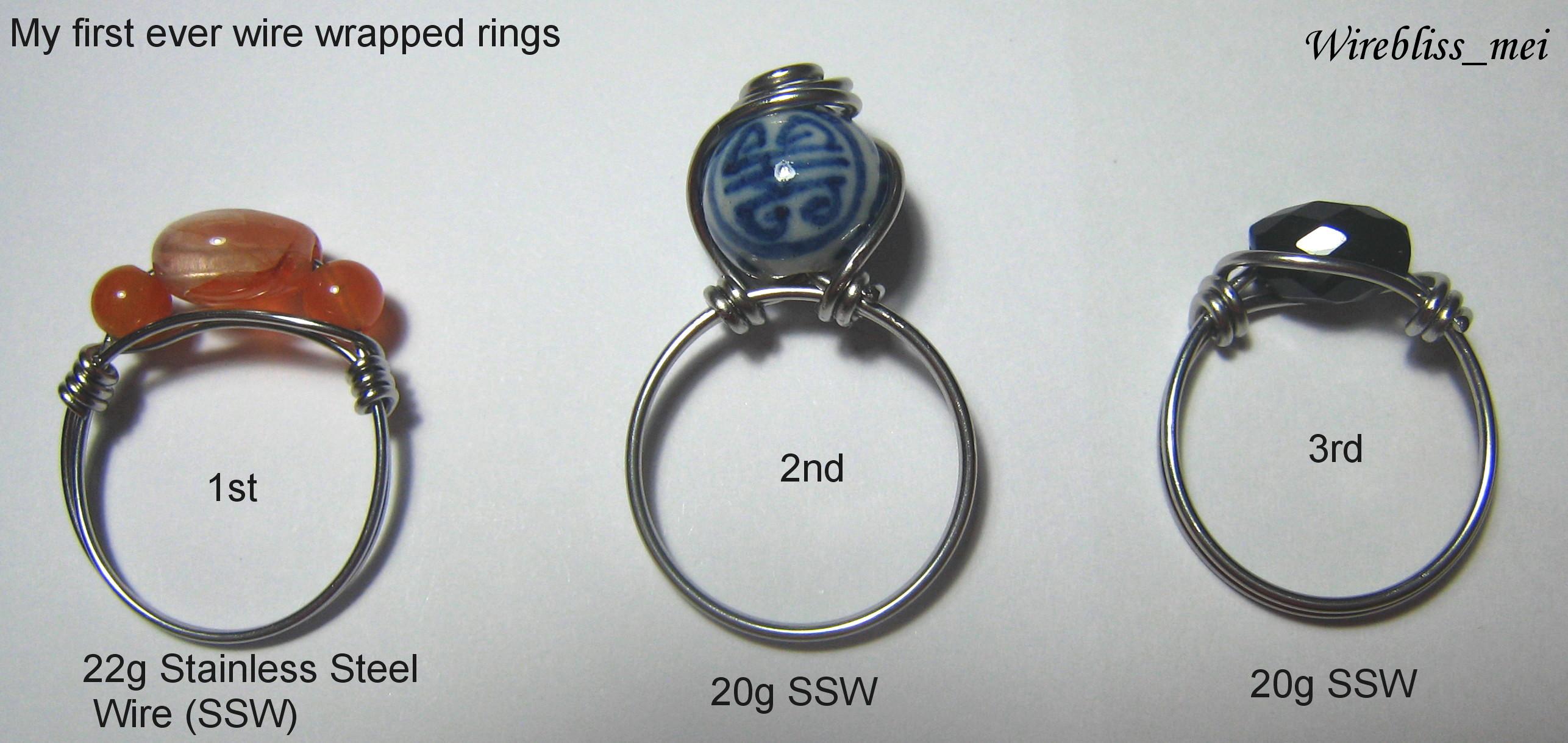 wire wrapped rings with mix stones and beads