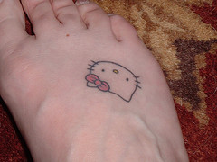 Kitty Ankle and foot Tattoo pics