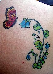 Butterfly flower tattoo pics