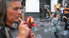 Bubble blowing Hippie