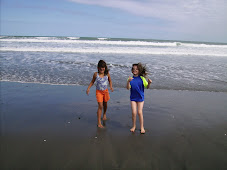 Emily enjoyed the beach at Wanganui
