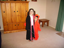 Moaning Myrtle and Elmo (our friend Kia)