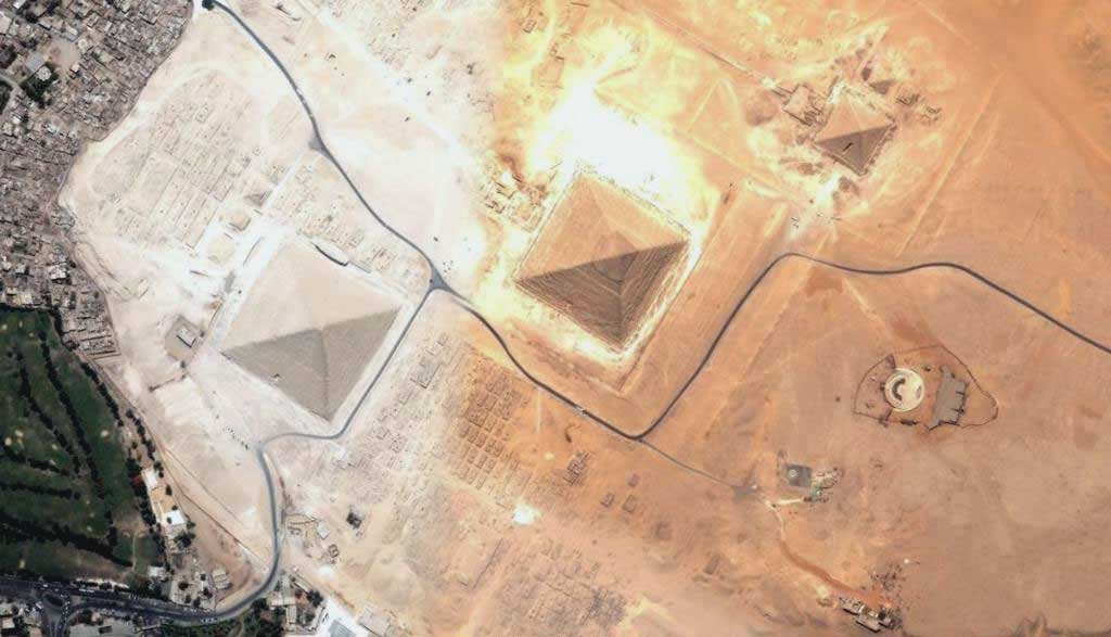 image satellite Egypte Pyramides