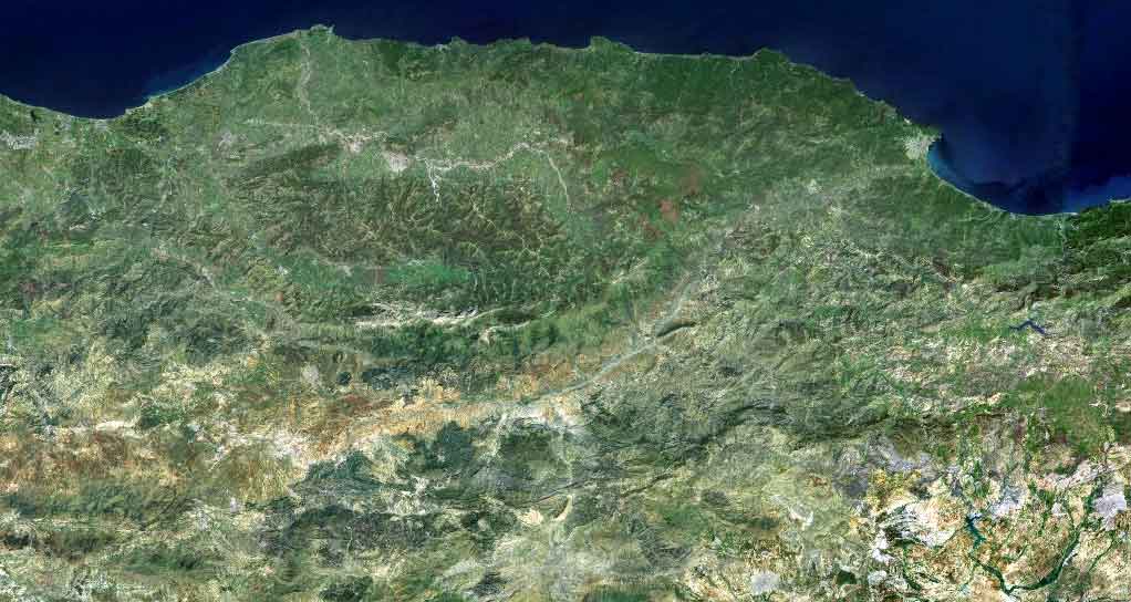 Photo satellite Kabylie Algerie
