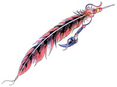A single feather Tattoo Design, the Native American (Indian) symbol.