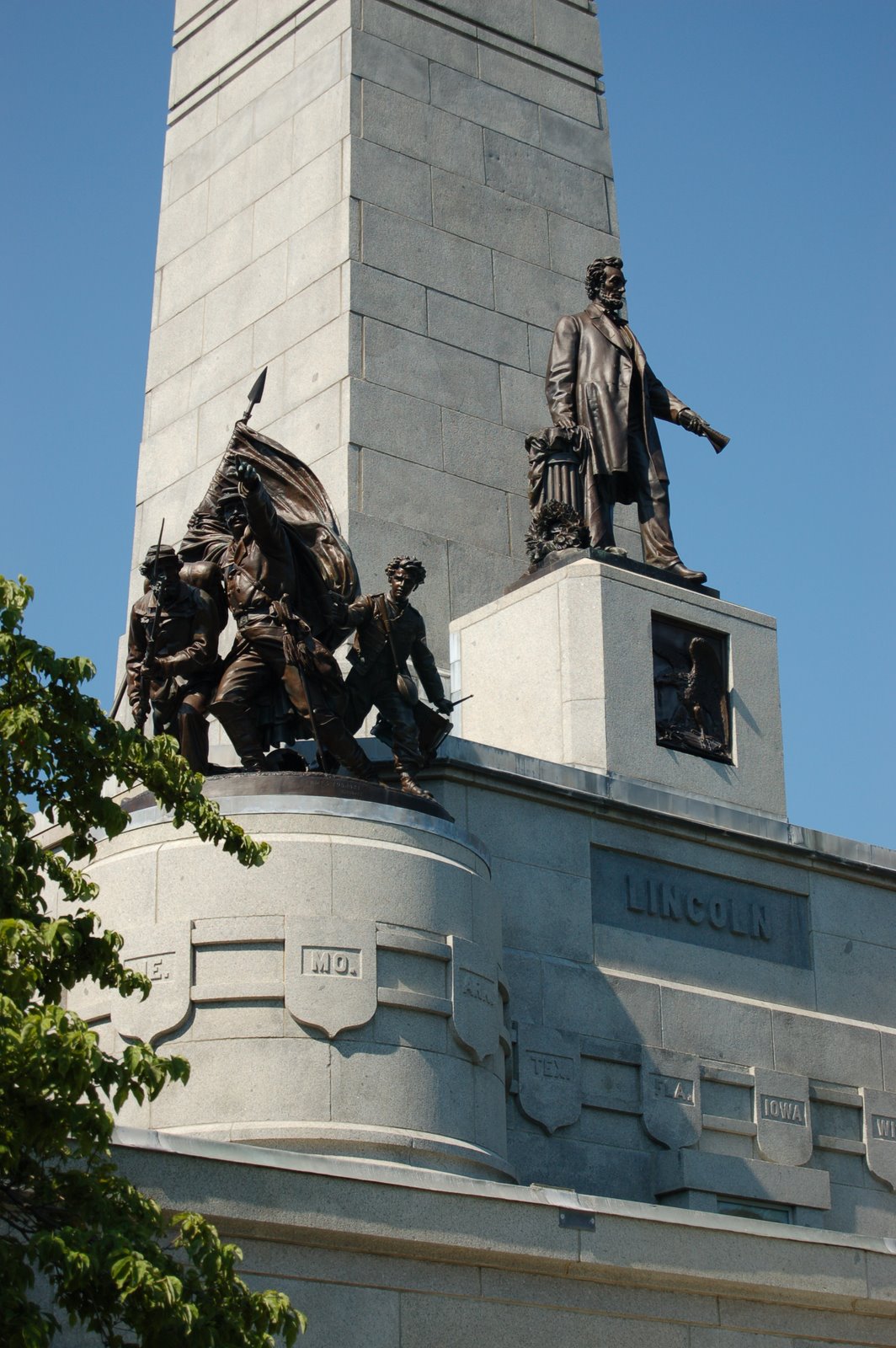 One corner of Lincoln's tomb