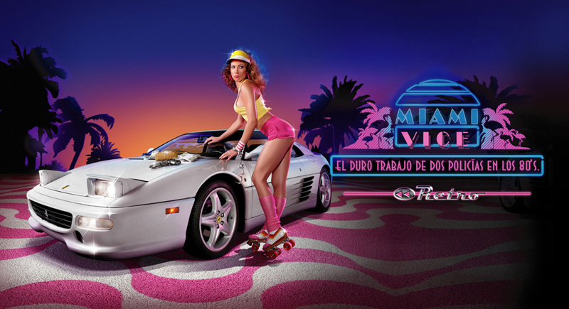 Promoción de Miami Vice del canal de cable Retro