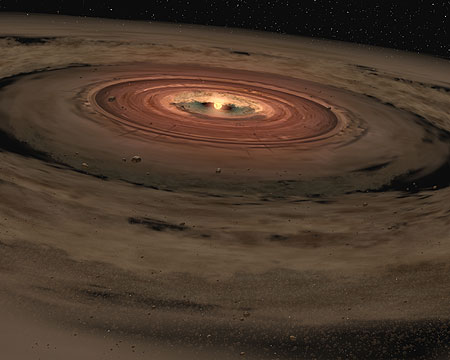 Ilustración de disco protoplanetario