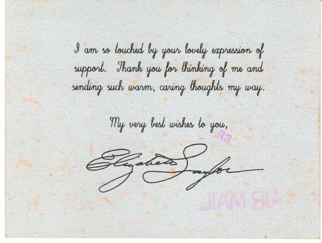 Cartão da Elizabeth Taylor