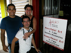 Staff of the lesbian-owned Apaches left to right Freddie Soto, Chuy Amanza, and Endra .