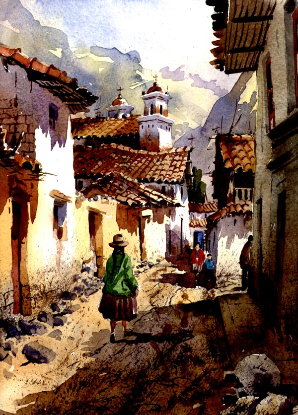 Street Scene, Lima Peru (Wilfredo Castelo Luza 1954- )