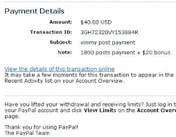 Payment detail at Ximmy
