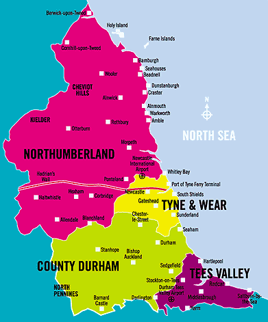 northeast england map