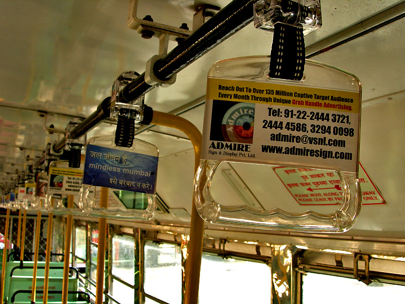 advertisements on handles of best buses in mumbai by kunal bhatia