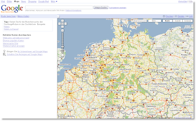 Ein Screenshot zeigt Google Maps auf dem Desktop mit einer Deutschlandkarte