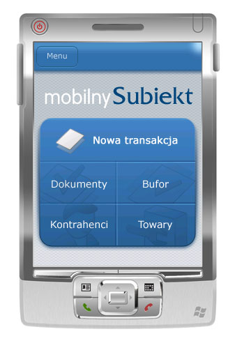 Główny ekran mobilnego Subiekta
