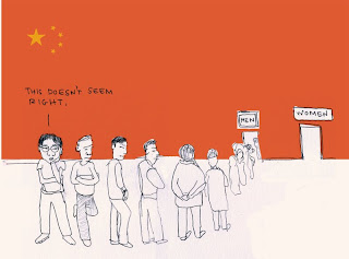 'too many boys: demographic crisis looms in china'. Illustration by Alessandra Olanow