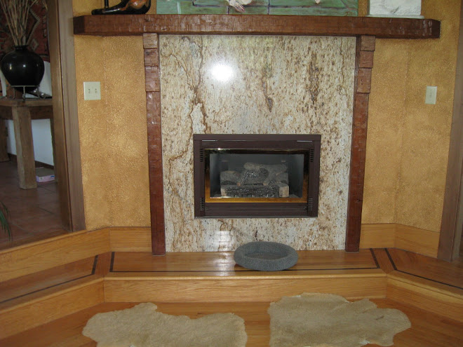 Wall glaze enhancing stone fireplace