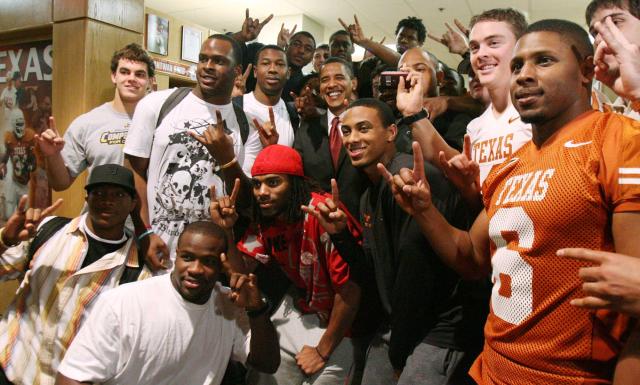 Barack Obama with Current and Former Longhorn Players