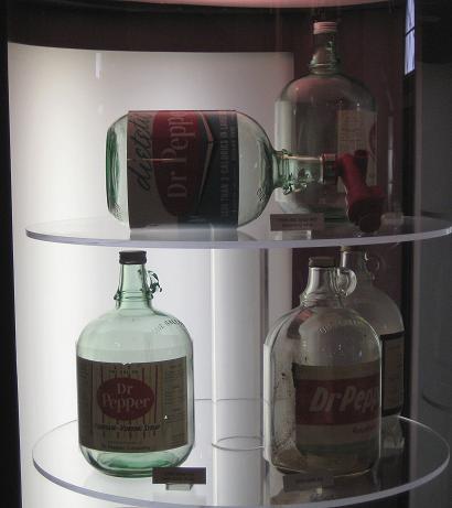 Old Dr Pepper Bottles On Display