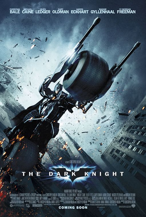 The Dark Knight UK Batman on Batpod Promotional Poster