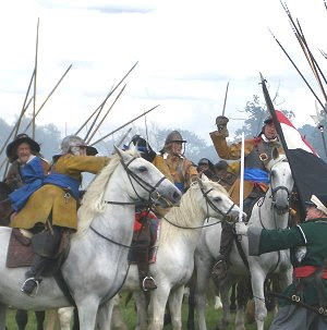Parliamentary cavalry attack Royalists