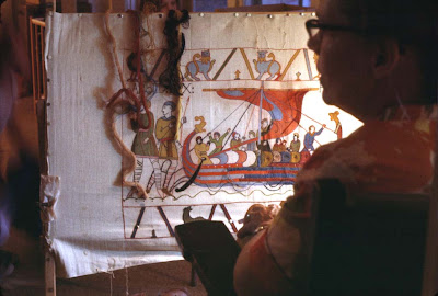 Grandmama embroidering, approx. 1970