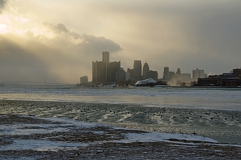 Detroit von Belle Isle, bei 0 Grad Fahrenheit © Cornelia Schaible