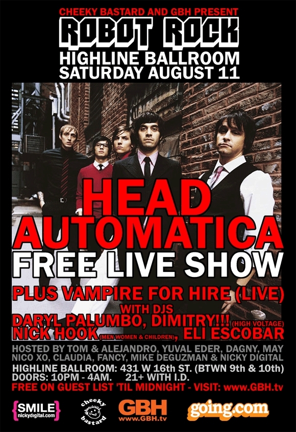 Head Automatica Plays Free Show @ Highline Ballroom