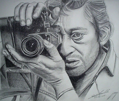 Portrait de Serge Gainsbourg, mine graphite