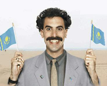 Borat with flags