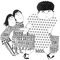 Illustration of Mrs. Carillon with Tina and Tony