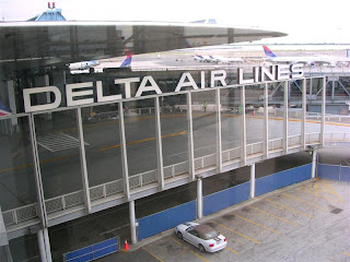 Delta Airlines sign JFK Airport, New York