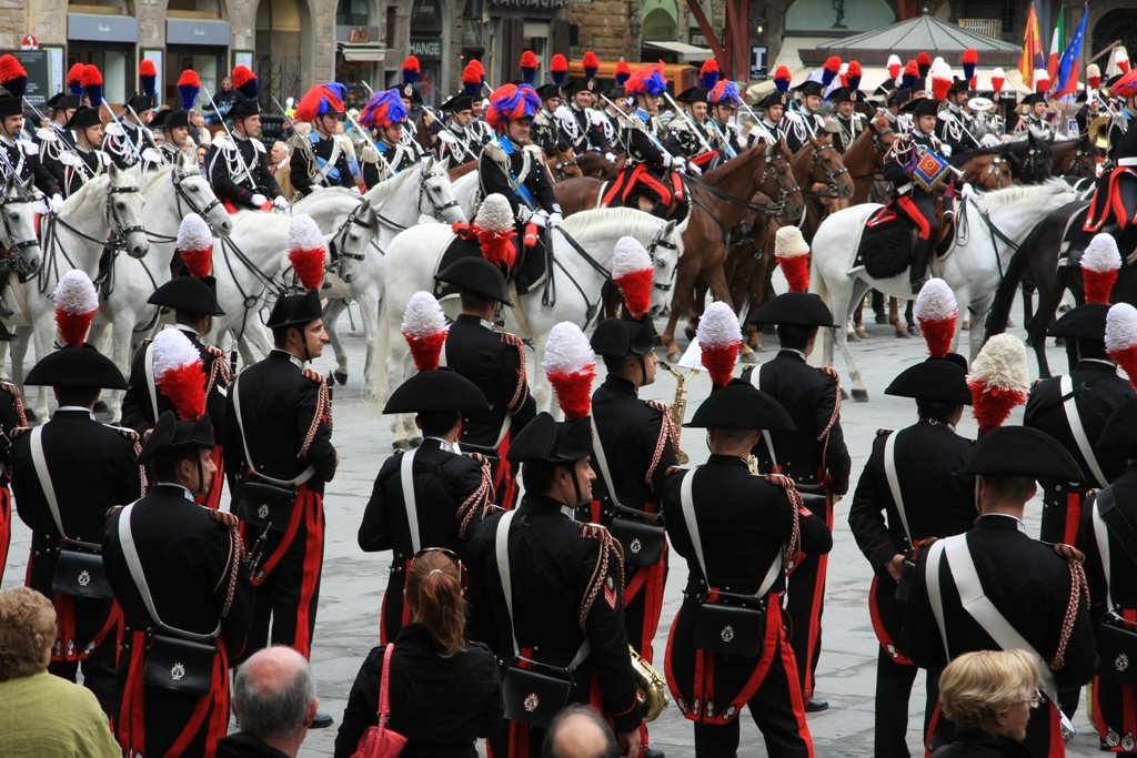 Carabinieri Parade in Piazza delle Signoria