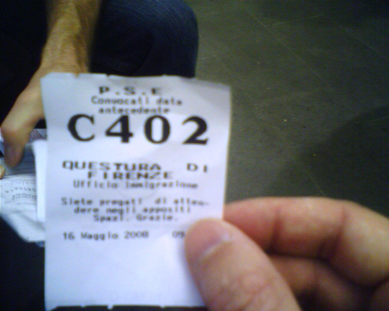 Ticket at Questura