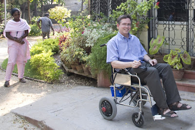 Jim Fruchterman in a powered wheelchair