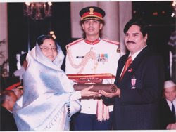 Surya Rao receiving Padma Shree Award from President of India