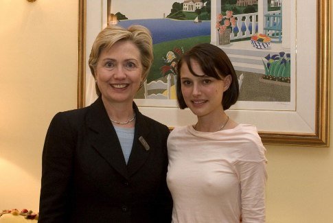 Hillary Clinton with Natalie Portman
