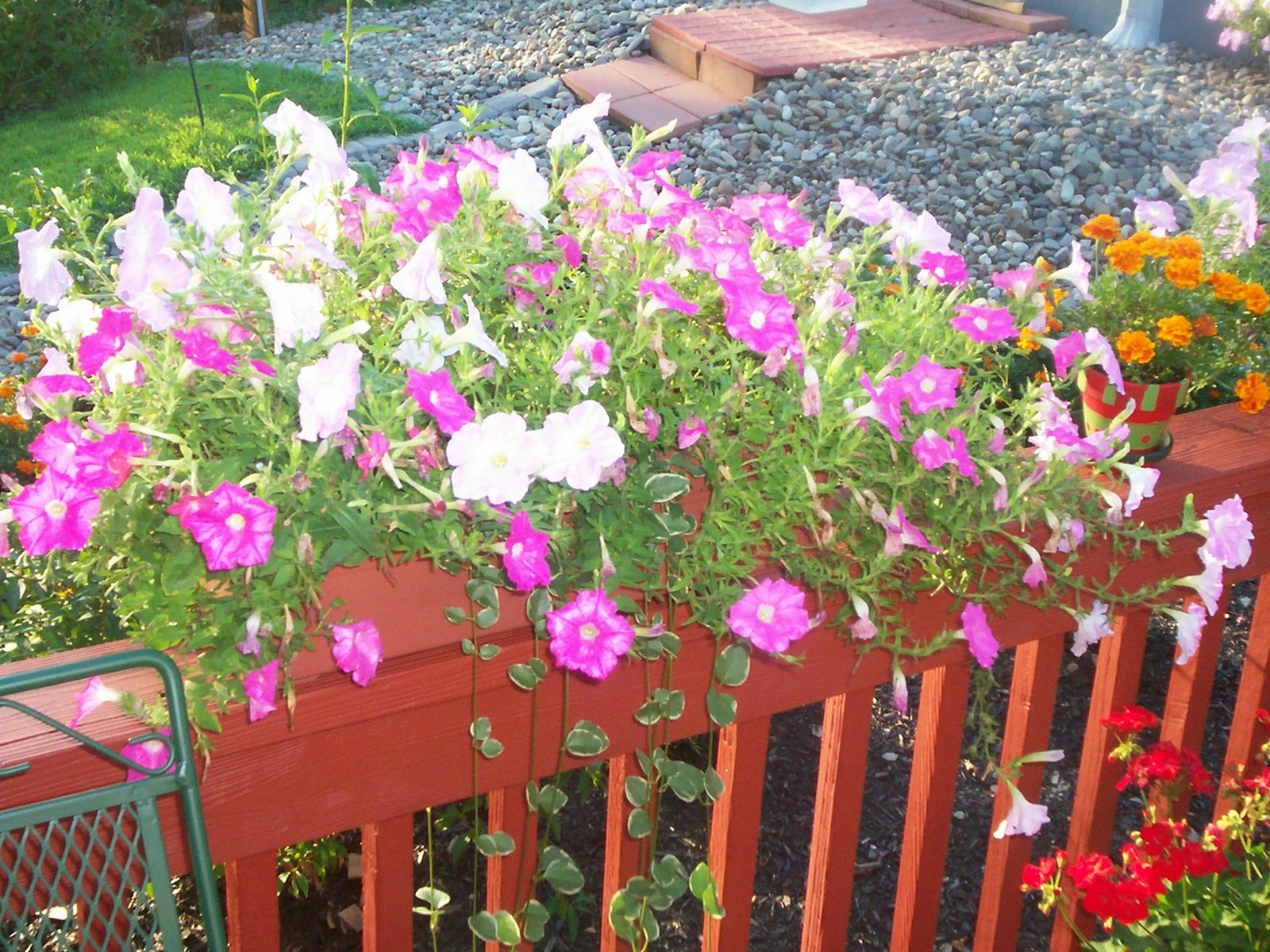 I love flower pots on the deck