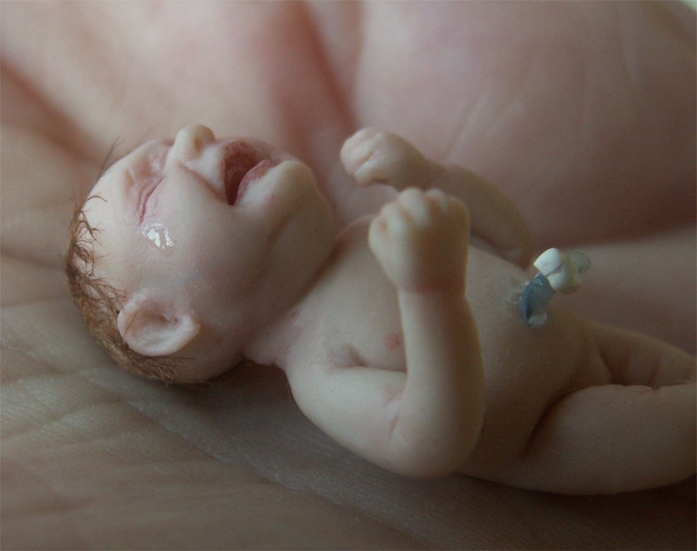 Miniature baby, ooak, 1/12 scale