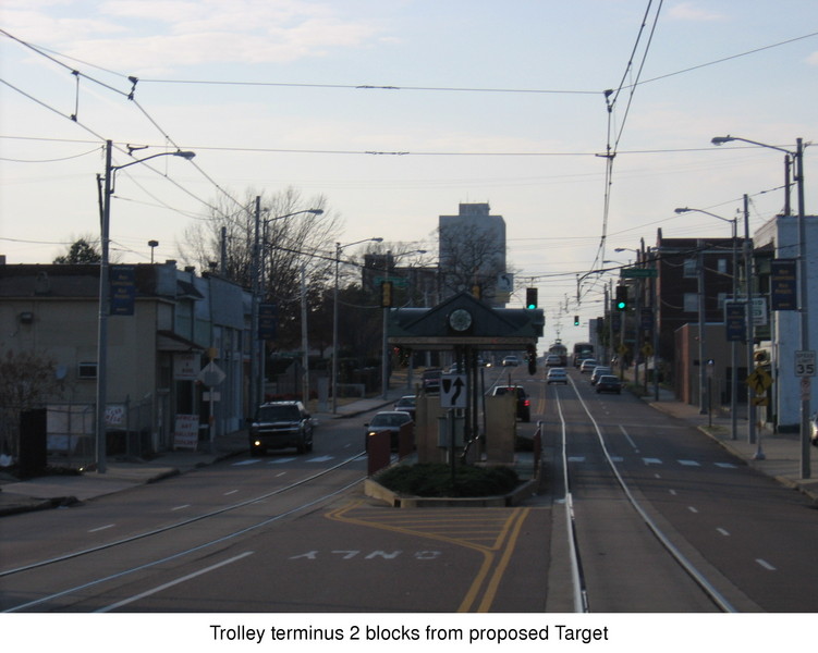 Madison Avenue trolley line, 2 blocks from proposed Target